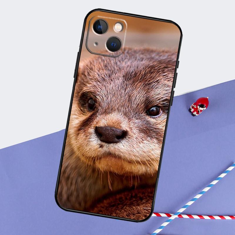 Животное выдра Милый чехол для телефона для iPhone 16 15 Pro Max 12 13 Mini 11 14 Pro Max XR 16 15 Plus 16e Чехол