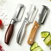 Многофункциональная овощечистка из нержавеющей стали для кухни, для нарезки фруктов и овощей, с деревянной/стальной ручкой