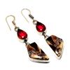 Cappuccino Jasper Pink Rubillite Gemstone Gift Jewelry Earring 2.27"