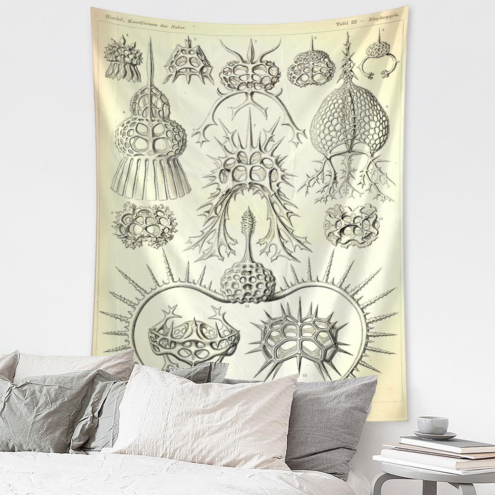 Карта идентификации подводных насекомых, настенный гобелен в богемном стиле, психоделическое колдовство, искусство, загадочный домашний декор