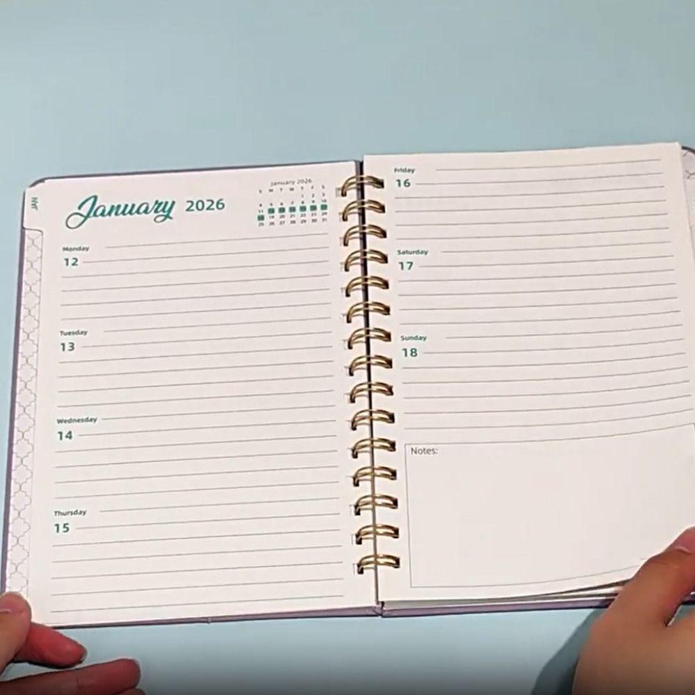 PU Leather Cover Coil Schedules Notebooks Calendar Daily Notebook Daily Planner Notepad Work