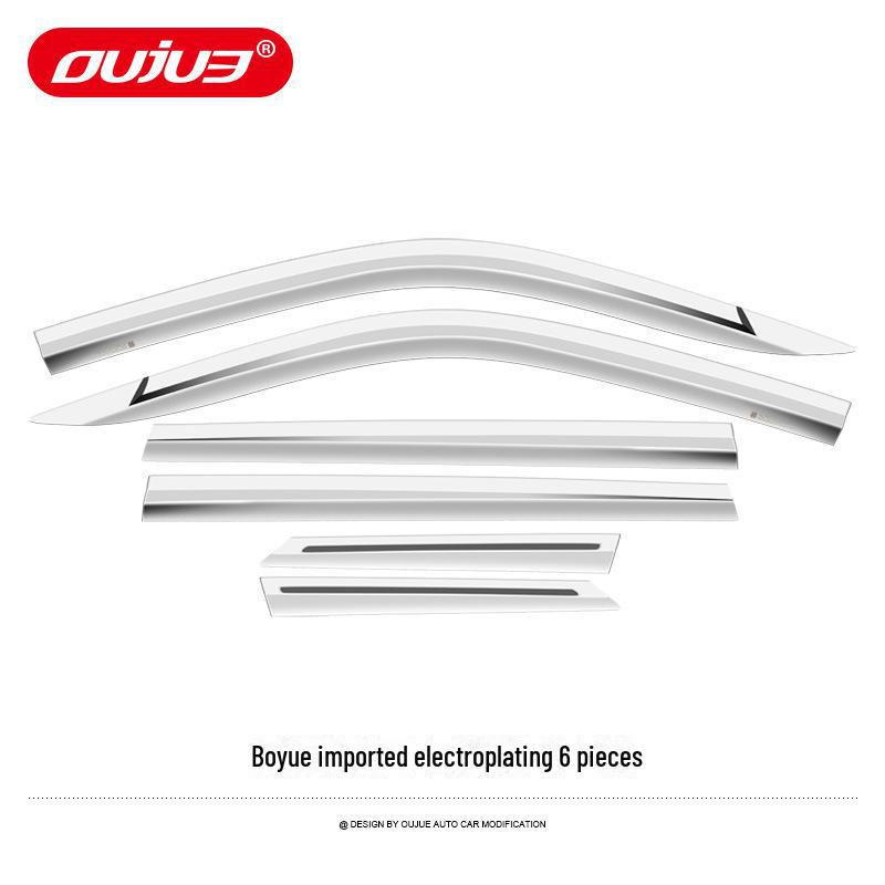 Дождевой щиток Geely Boyue/Binyue Pro: Гальванизированная солнцезащитная/дождевая накладка на окно автомобиля.