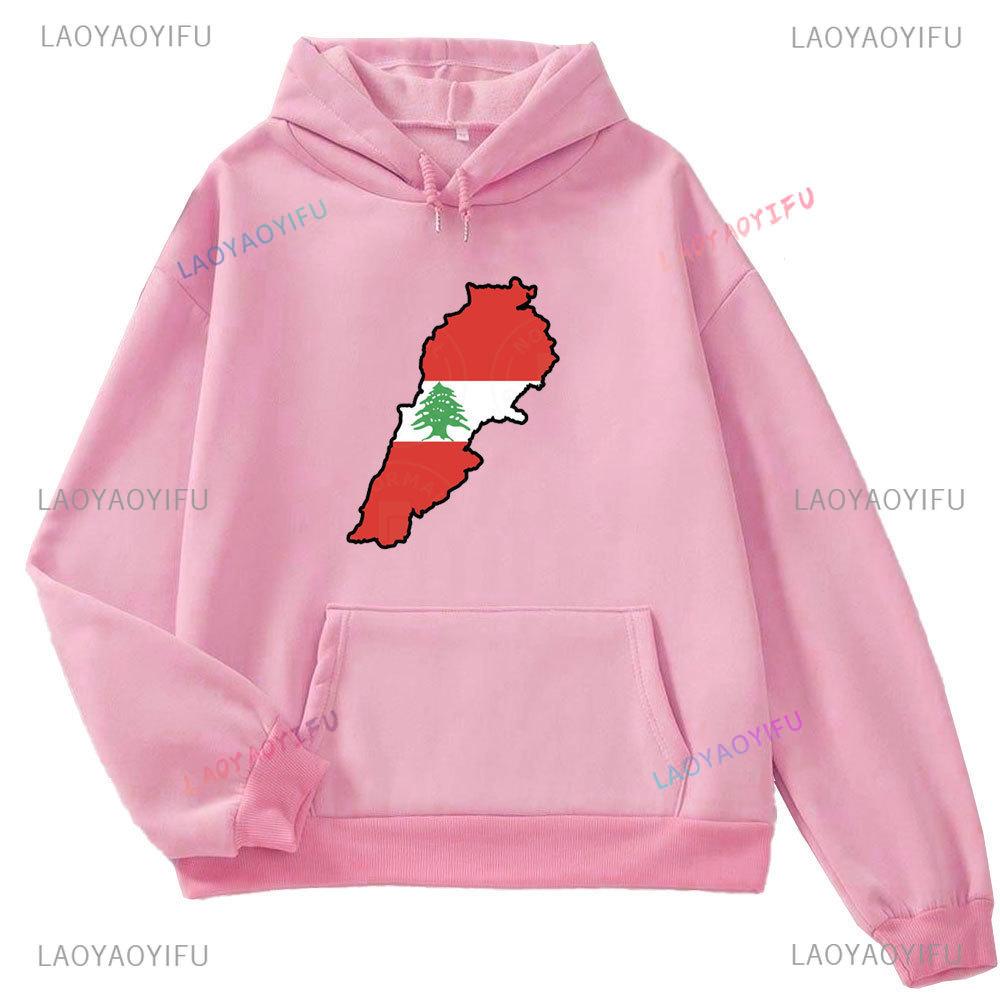 Это Не Моя ДНК Флаг Ливана Карта Мужская Толстовка с Длинным Рукавом Осень/Зима 2024 Графический Принт Карты Ливана Осенняя Толстовка