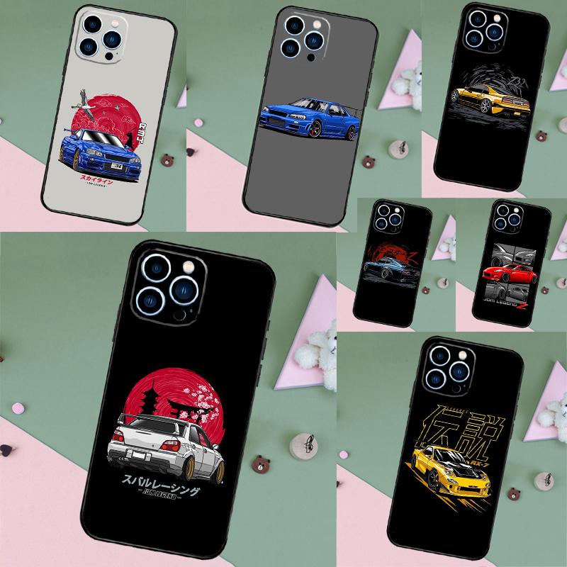Спортивный автомобиль JDM Дрифт Чехол Для iPhone 17 Air 16 15 14 13 11 12 Pro Max Plus 12 13 Mini 16e 17 Pro Max Задняя крышка