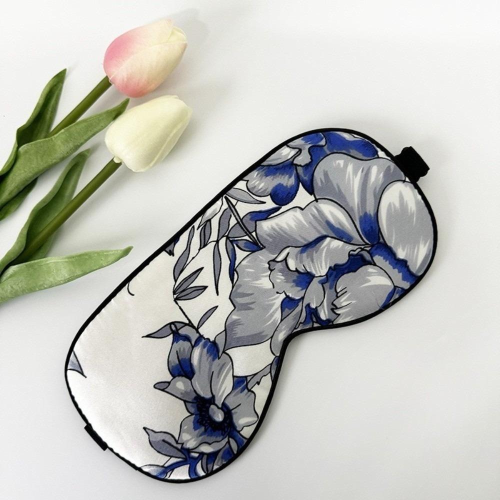 Portable Eye Shading Mask Floral Pattern Night Eyepatch Soft Silk Sleep Mask  Night Sleep Relax Aid