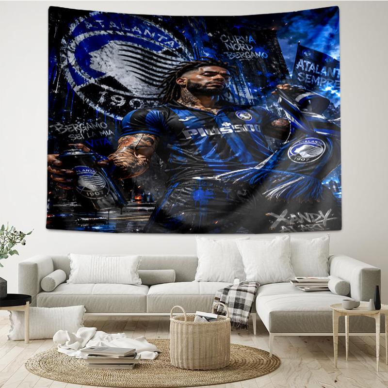 Football Atalanta Printed Tapestry, for Bedroom,Livingroom, dormitory, Large Wall Decor, Fabric Decor Fan Birthday Gifts