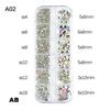 12-Grid 3D Nail Art Rhinestones Set Super-Shiny Flatback Adhesive Rhinestones for DIY Decorative Nail Art Multiple Shapes