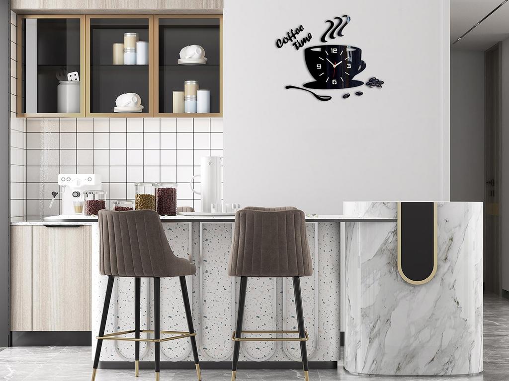 COFFEE TIME 3D CUP WALL CLOCK