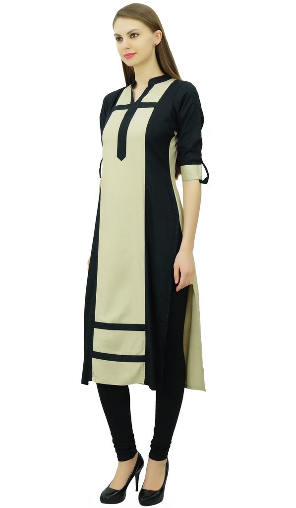 Phagun Женская вискозная прямая панельная курта повседневная летняя туника блузка