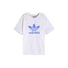 Originals Trefoil Blue Logo Print Short Sleeve T-Shirt Men Tops White DP8570