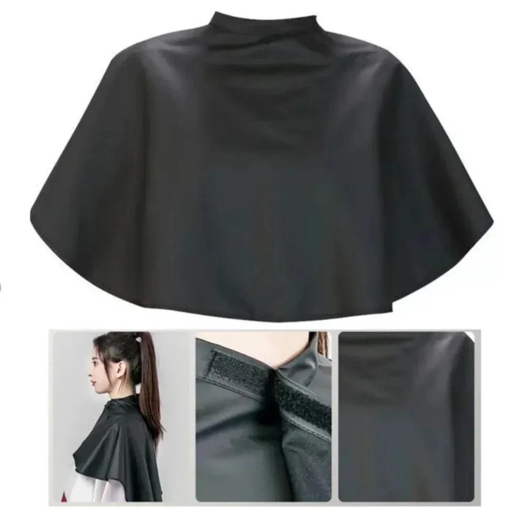 Black Short Square Waterproof Hairdressing Cape – Professional Salon Barber Hair Cutting Wrap & Dyeing Tool