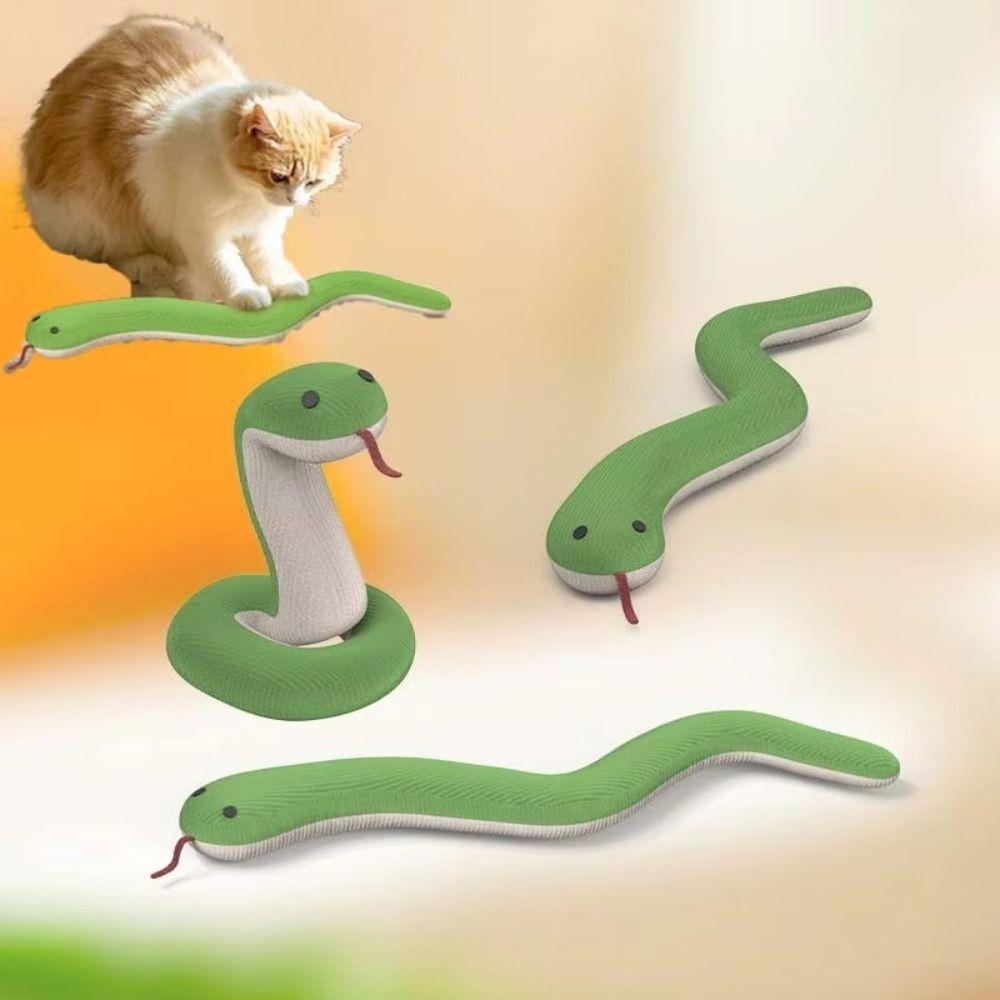 Plush Kitten Toy Snake Soft Touch Snake Shape Cat Toy Creative Interactive Pet Toy Indoor