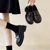 Platform Small Leather Shoes Women's British Style 2025 New Popular Spring and Summer One-pedal Black Jk Single Shoes Doudou Loafers