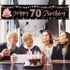 Счастливый 70-й День Рождения Баннер Украшения для Женщин, Розовое Золото 70-летний Знак Дня Рождения Принадлежности для Вечеринки, Забавный 70-летний Тематический Декор для Вечеринки по Случаю Дня Рождения для Улицы