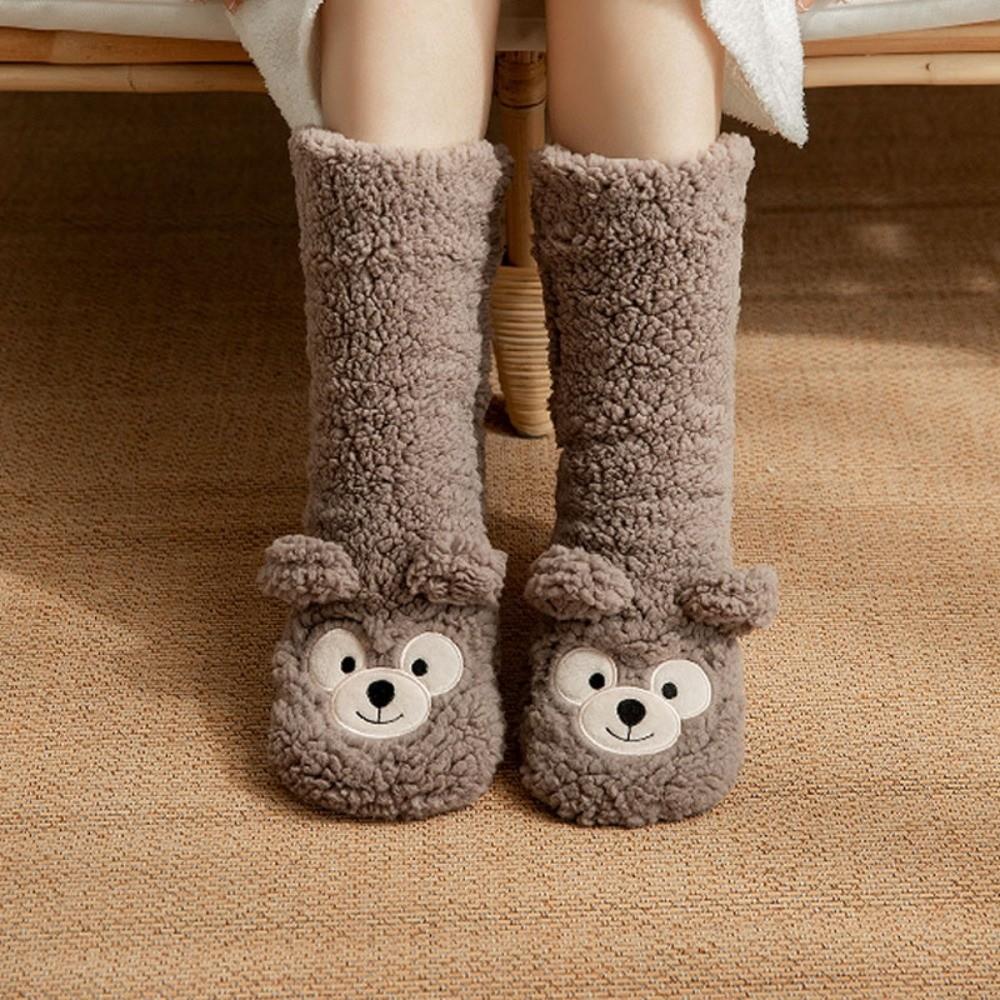 Thickened Thermal Socks Coral Fleece Leg Covers Warm Floor Socks  Christmas Gift