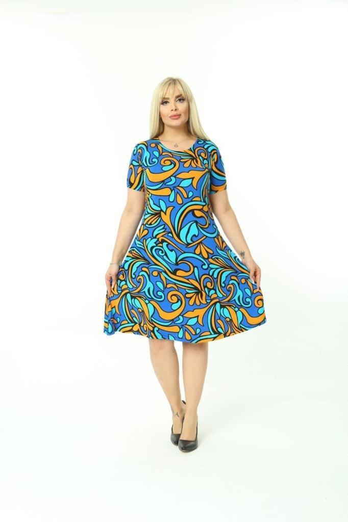 Женское платье большого размера, летнее платье из вискозы и чесаного хлопка с талией