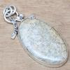 Necklace Fossil Coral Gemstone Handmade Silver Jewelry 2.25"