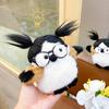 Funny Bird Plush Toy Cute Fat Parrot Sparrow with Glasses & Hair Mini Palm-sized Stuffed
