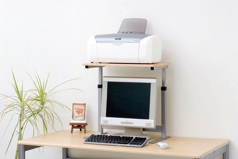 Nakabayashi Desktop Rack, Printer Stand, Monitor Stand, 50cm Wide, Natural Wood Grain, PRK-101NM