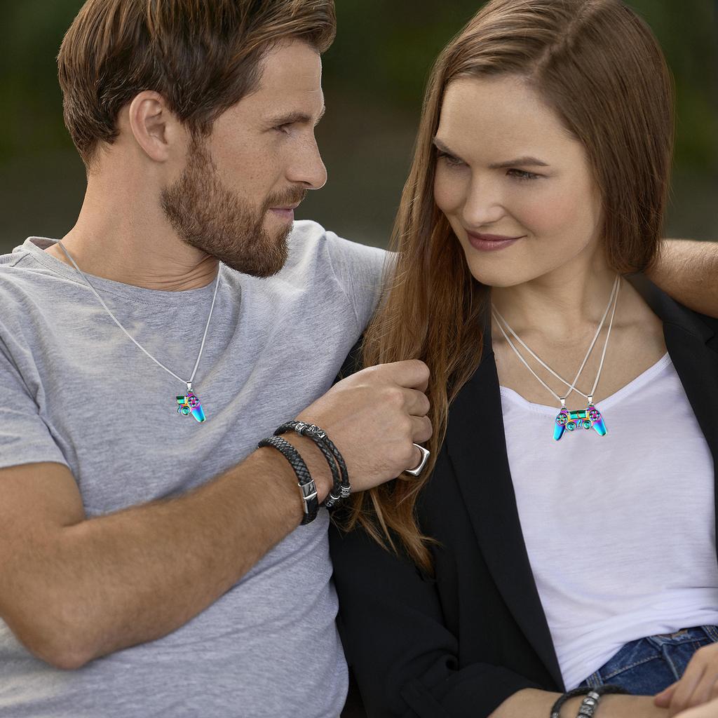 Магнитное ожерелье для пар, ожерелье из металлического сплава с подвеской в ​​виде геймпада, игровая консоль