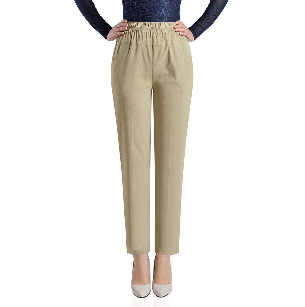 Middle-aged and Elderly Women's Pants Summer Thin High-waisted Loose Casual Stretch Women's Pants