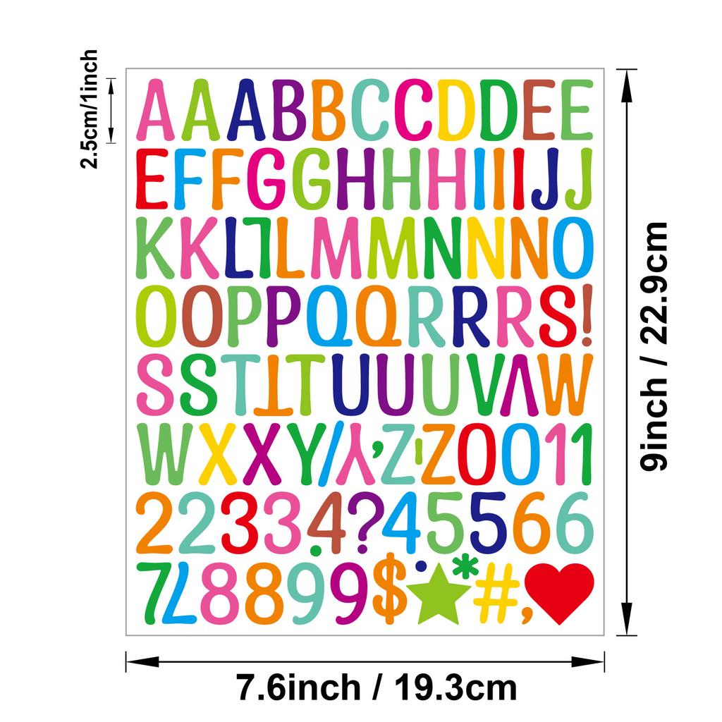 1 Inch Letter Sticker Art Body Vinyl Sticker DIY Handmade Kitchen Label Letter Sticker