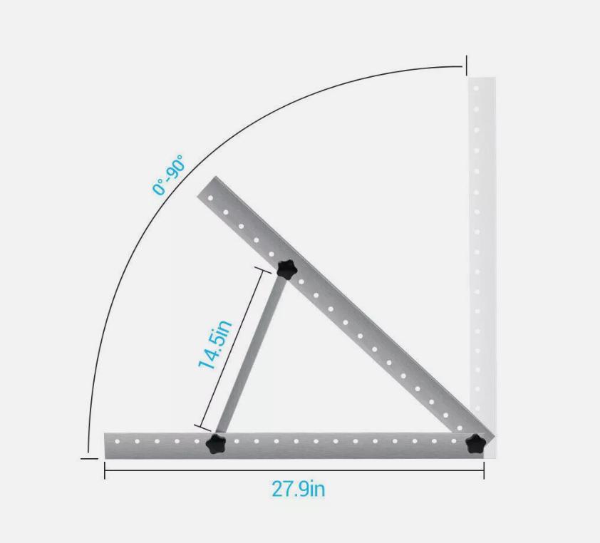 Регулируемая рама для плоской крыши из сплава, фотоэлектрический кронштейн, портативные кронштейны с регулируемым углом наклона для солнечных панелей Renogy