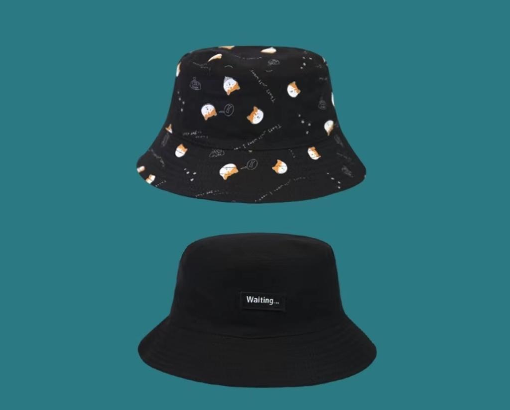 Cartoon Animal Kitten Pattern Embroidery Unisex Style Wild Fashion Trend Custom logo Reverse Bucket Hat