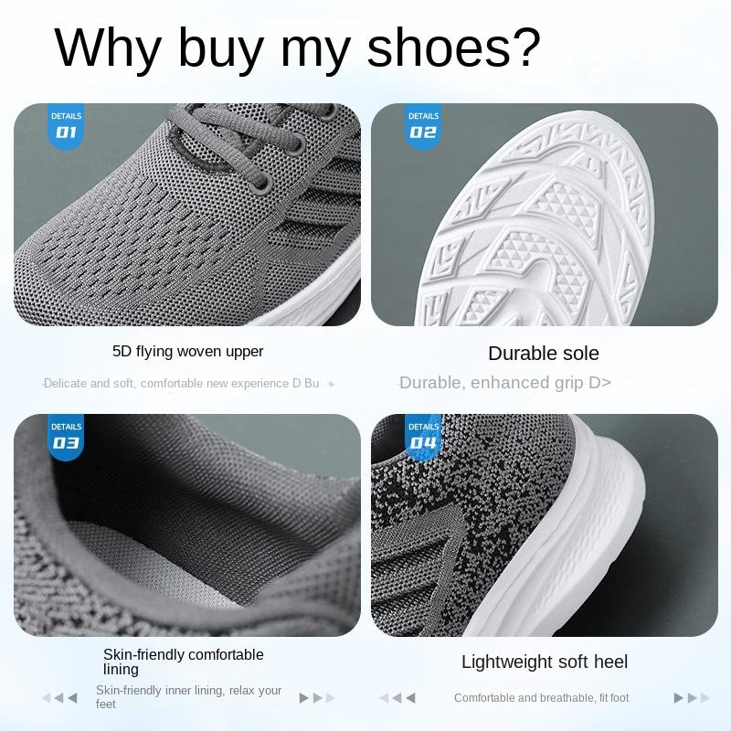 Running Shoes Men's Spring Single Shoe Casual Breathable Soft Sole Sports Shoes