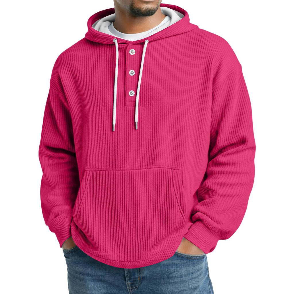 Men's Knit Hooded Sweatshirt Casual Long-Sleeve Sweatshirt