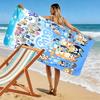 Bluey Cartoon Print Beach Towel, Large Soft Quick Dry Towel for Beach Camping Swimming
