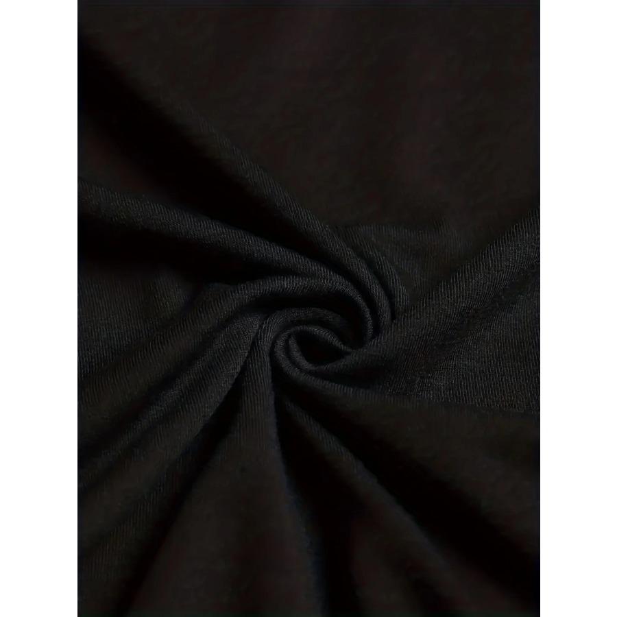 Мужская летняя повседневная футболка свободного размера из 100% хлопка с черным принтом, круглым вырезом и коротким рукавом