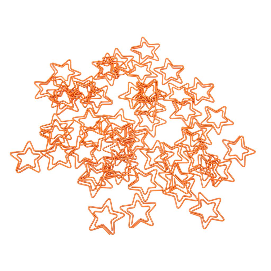 50Pcs Fancy Paperclips 5 Pointed Star Style Metal Widely Applicable Cute Paper Clips for Off