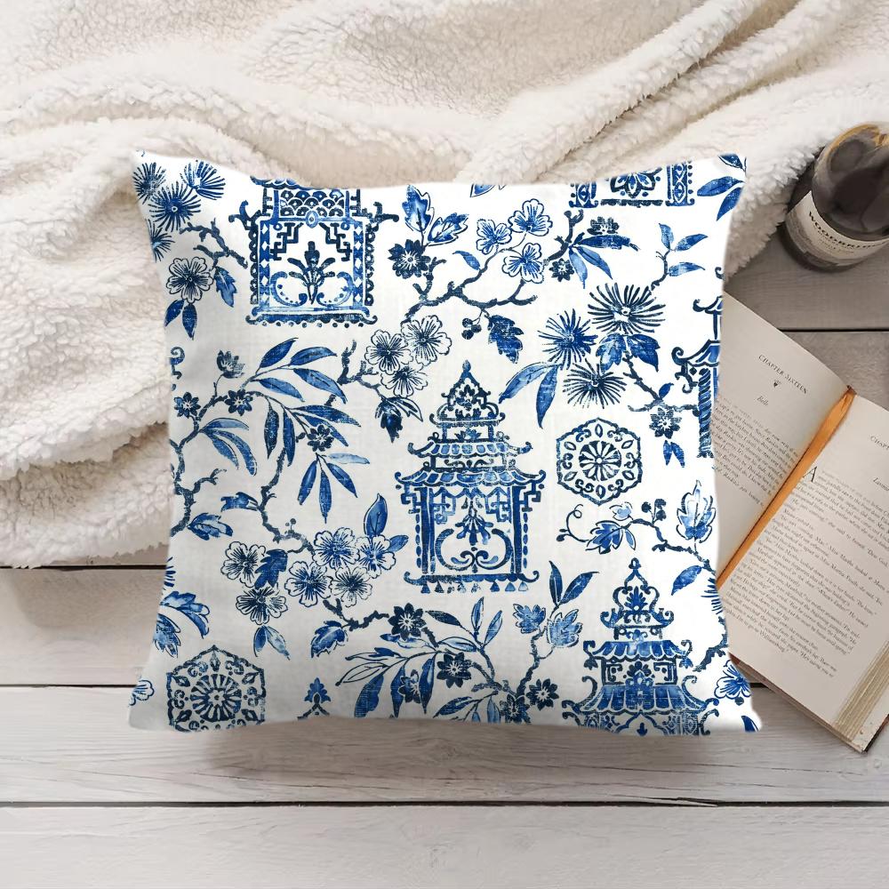 Retro Pattern Cushion Cover Soft Short Plush Pillow Cover Smooth Cozy Texture Aesthetic Cushion Case Home Decor