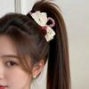 Очаровательный клетчатый зажим для волос с вишневым бантиком для женщин, обеспечивающий милые акценты, надежный захват и комфортное ношение