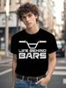 Графическая футболка BMX Racing - Текст "Bold Life Behind Bars" - Черная футболка с круглым вырезом