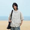 Летняя одежда мужская ретро повседневная рубашка студенческая свободная нишевая дизайнерская забавная новая мужская верхняя часть для ношения на открытом воздухе