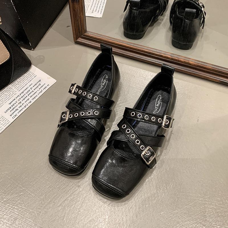 Дизайнерская весенняя женская обувь Мэри Джейн, модные туфли-балетки с квадратным носком, женские удобные туфли на мягкой подошве, женские балетки с ремешком и пряжкой