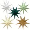 5pcsPaper Star Christmas Hanging Ornaments Xmas Tree Decor Colorful Party Decoration Christmas Eve New Year Room Home Decoration
