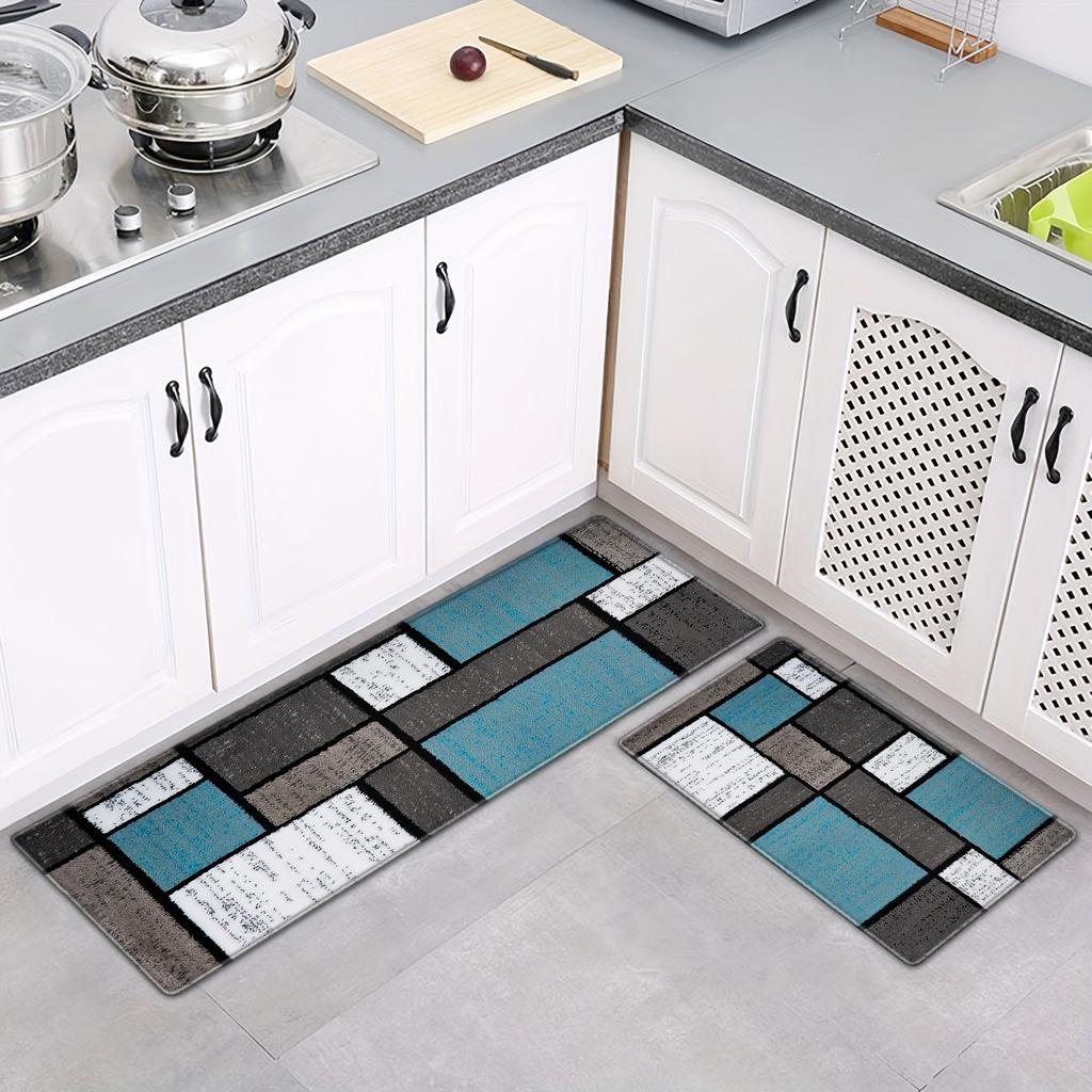 Geometry Kitchen Mat Soft Thickened Kitchen Floor Mat Waterproof Non-slip Oil-proof Floor Mat Runner Rug