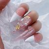 White Aurora Camellia Nail Art Jewelry Acrylic Resin Flowers Design Elegant Wedding Charms Accessories Rhinestone Decor