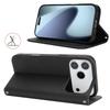 For iPhone 17 Pro Max Case Stand Wallet Litchi Texture Leather Flip Phone Cover with Strap