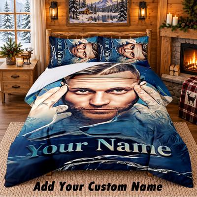 Kontra K Custom Name 3Pcs Bedding Set 1 Bed Sheet 2 Pillowcases Bedroom Home Decor