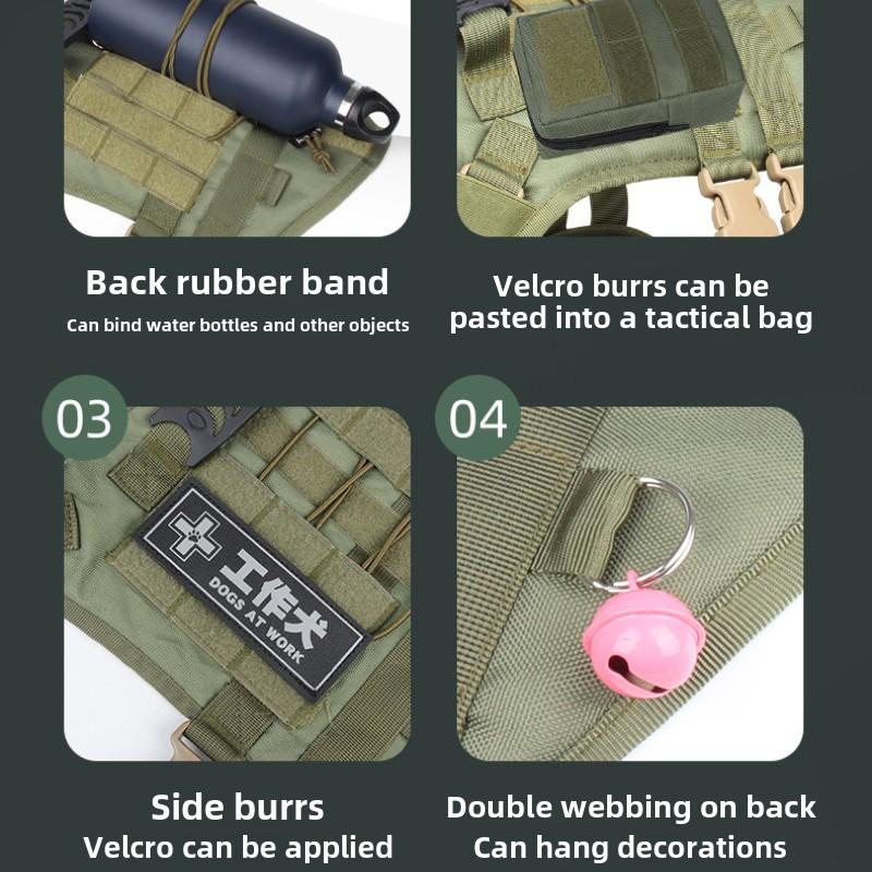 Тактический нагрудный ремень для больших собак, водонепроницаемый, взрывобезопасный, нагрудный ремень для троса, жилет для средних и больших рабочих собак