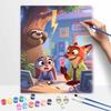 Disney Digital Oil Painting Art Kit Zootopia Office Scene Handmade Coloring Painting Home Decor