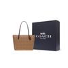 Coach Zip Top Tote 30 Classic Monogram Logo Coated Canvas Tote Bag Women tote Brown CBT20-IMXHE