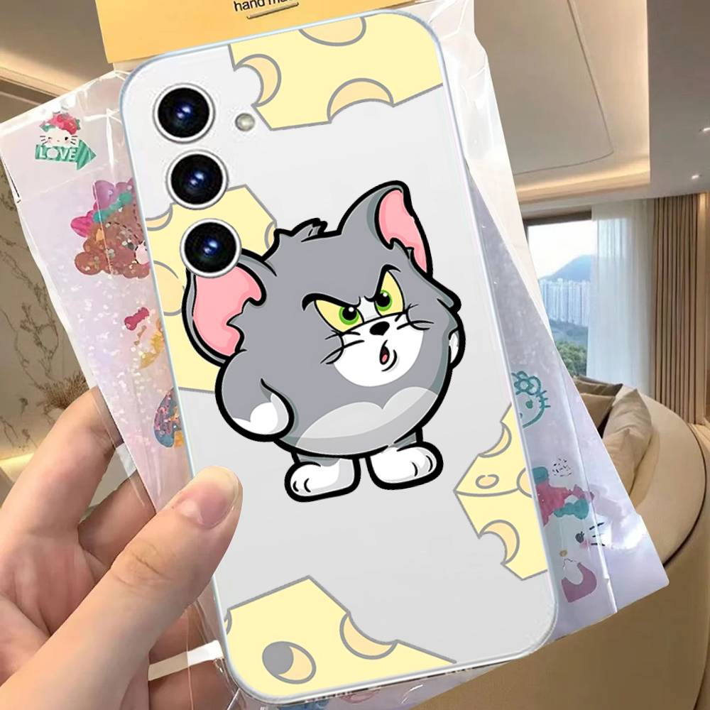 Милый Чехол Для Телефона Джерри И Том Для Samsung Galaxy Прозрачная Крышка A52 A12 A51 S21 Edge S22ULTRA S23 S24 S20LITE Plus Ultra