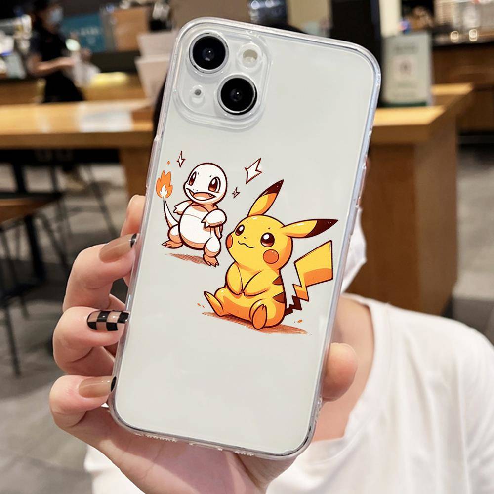 E-51 прекрасный чехол Пикачу для iPhone 7 8 11 12 13 14 15 16 Pro Max Plus Mini Xiaomi Redmi A3 9A 9C 10A 10C 13C Note 9 11 Realme Narzo C30 C55