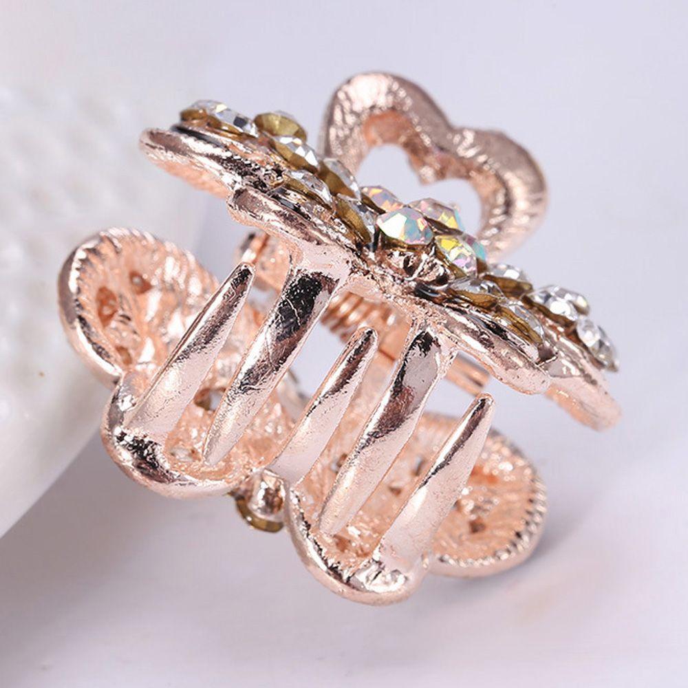Fashion Women Gifts Crystal Rhinestone Claw Barrette Hair Clip Claw Mini Butterfly Hairpins