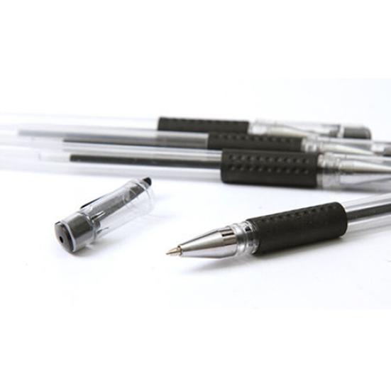 12Pcs Box 0.5mm Black Gel Ink Rollerball Ballpoint Pen Study Office Stationery